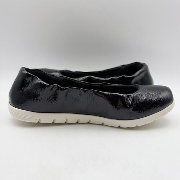 SAS Womens Radiant Ballet Flats US 7.5 WW Black Leather Slip On NIB - Picture 5 of 13